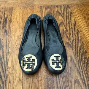 Tory Burch Reva Black Ballet Flats